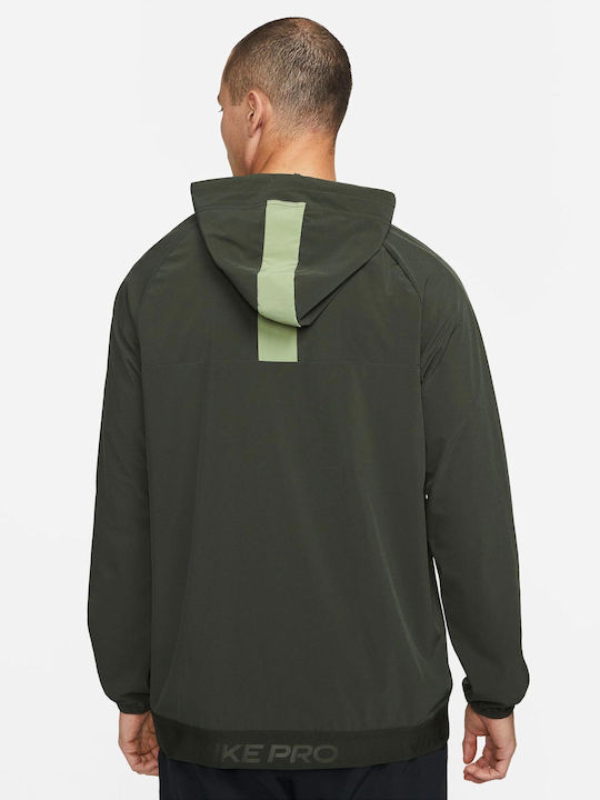 Nike Jachetă Fleece pentru Bărbați cu Fermoar și Glugă Verde