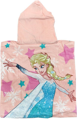 Frozen District 12 Digital Print Kinder Strandponcho Gefroren Rosa 100 x 50cm.