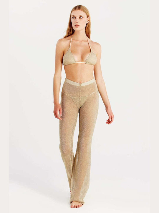 Katia Panteli Acapulco Weitbein-Hose Gold