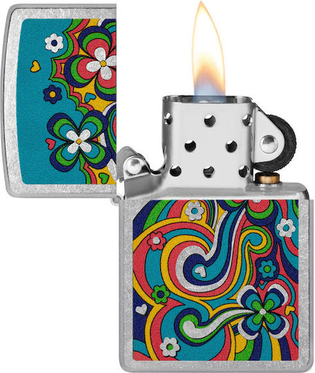 Zippo Flower Power Αντιανεμικός Αναπτήρας Φλόγας Πολύχρωμος