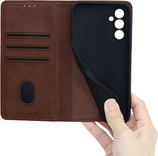 Sonique Vintage Magnet Book Synthetic Leather / Plastic / Silicone Brown (Galaxy A14)