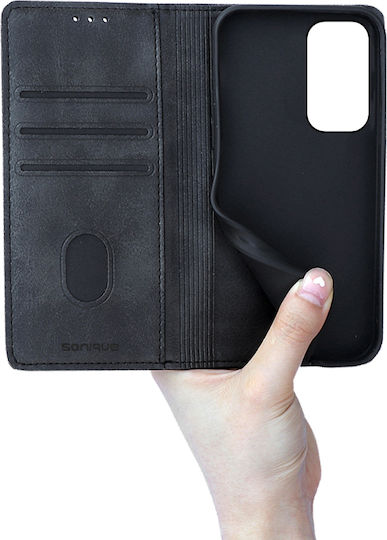 Sonique Vintage Magnet Book Piele artificială / Plastic / Silicon Negru (Galaxy M23)