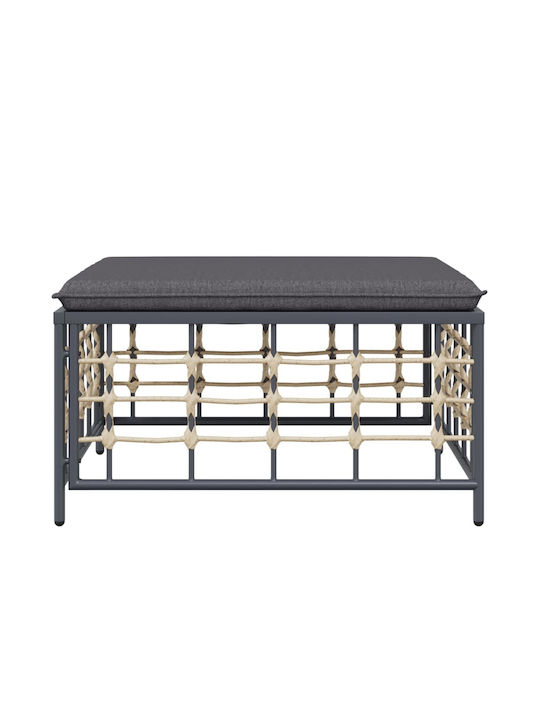 Scaun Metalic Cub Pentru Exterior Cu Pernă Gri 70x70x34cm