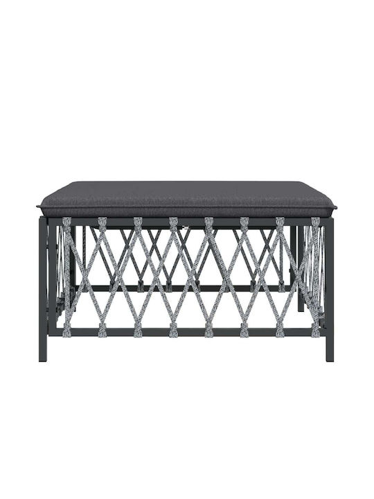 Metallischer Gartenhocker Würfel Außeneinsatz mit Grauem Kissen 70x70x34cm