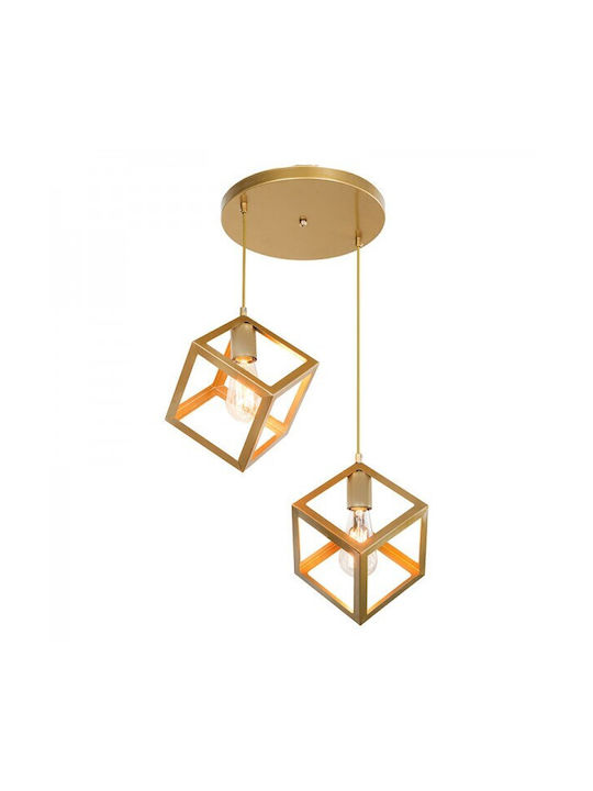 Pakketo Deepora Pendant Light Gold with Socket E27 30x65x80cm