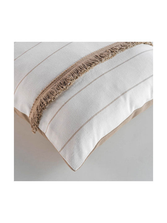 Douceur Sofa Cushion L-C Alizee Made of 100% Cotton White 40x40cm