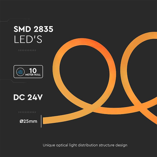 V-TAC LED Strip 12V Orange Light 10m Neon Flex