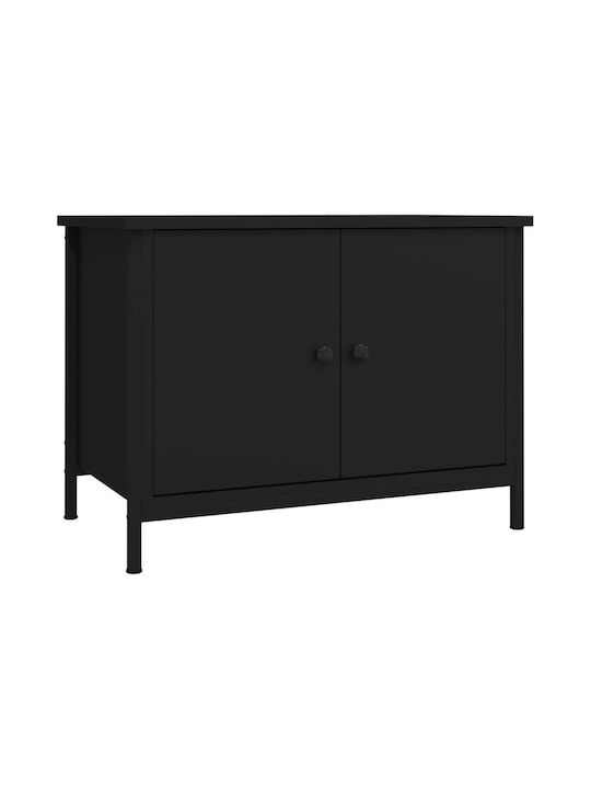 TV Stand from Metal & Wood Black L60xW35xH45cm