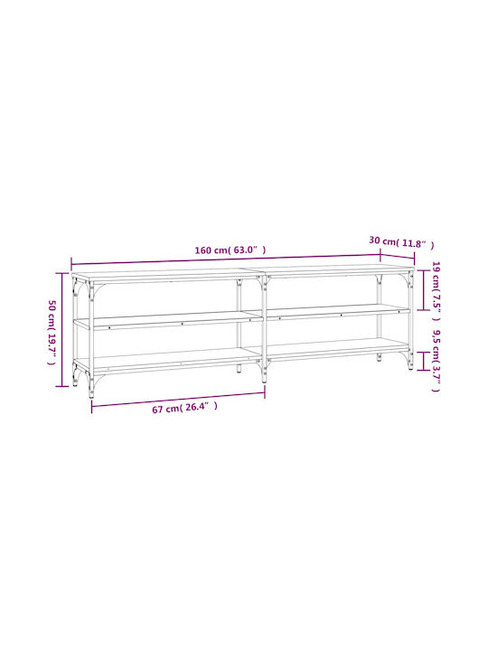 Έπιπλο Τηλεόρασης Καπνιστή Δρυς Μ160xΠ30xΥ50cm