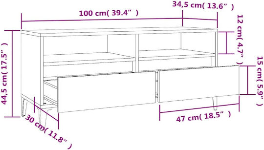 Έπιπλο Τηλεόρασης Γκρι Sonoma Μ100xΠ34.5xΥ44.5cm