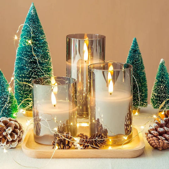 Led7 Lămpi Decorative Pentru Masă LED Alb Cald Lumânare