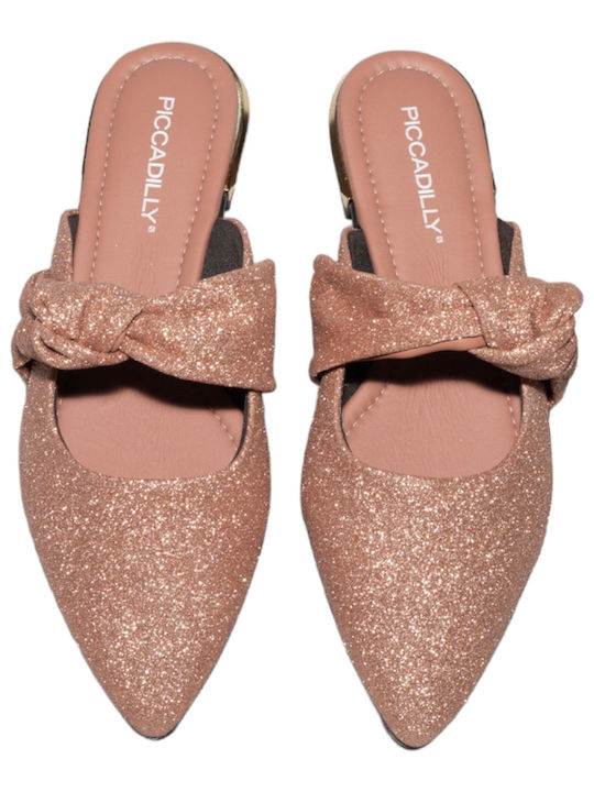 Flat Δερμάτινα Mules σε Ροζ Χρώμα