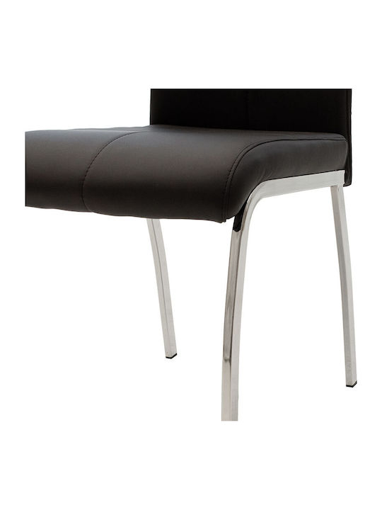 Ariadne Dining Room Artificial Leather Chair Black 43x63x96cm