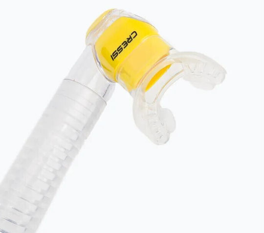CressiSub Corfu Αναπνευστήρας Clear/Silver Yellow με Στόμιο Σιλικόνης