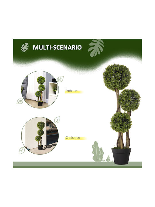 Artificial Outdoor Tree Buxus (Common box) Green 90cm HomCom