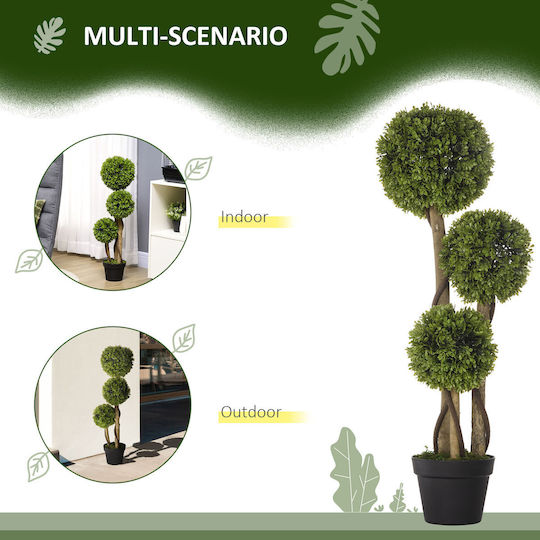 Arbore Artificial de Exterior Buxus (Box comun) Green 90cm HomCom