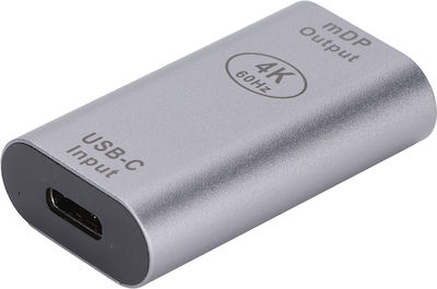 Powertech Konverter USB-C weiblich zu Mini-DisplayPort weiblich Gray 1Stück (PTH-098)