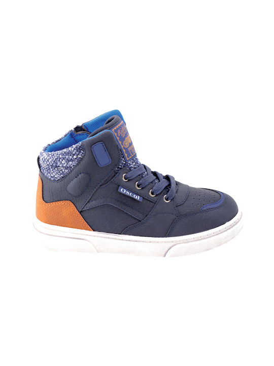 Oscal boots for boy with side zipper in blue color