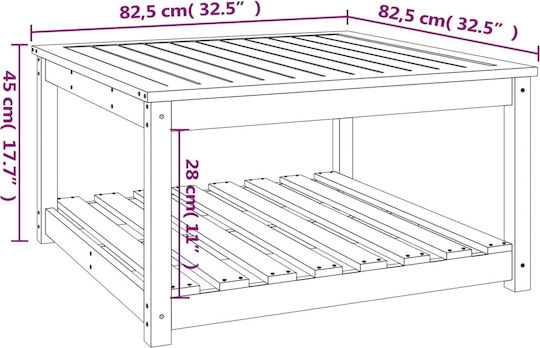 Tisch für kleine Außenbereiche Stabil Weiß 82.5x82.5x45cm