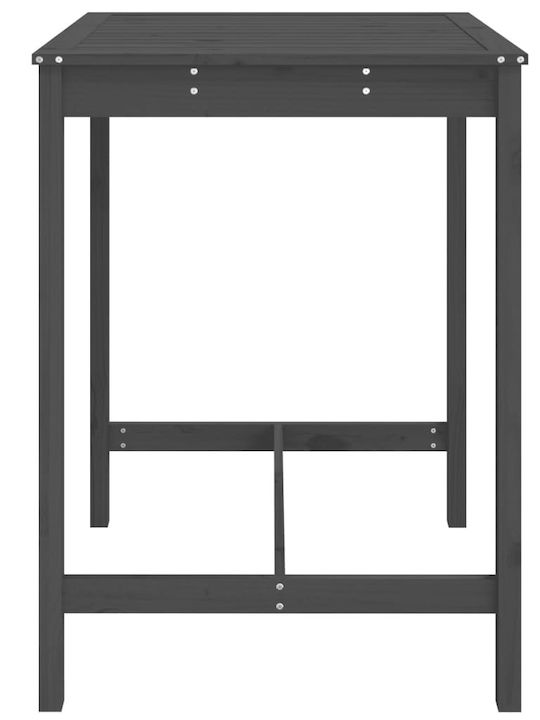 Outdoor Bar Free Standing Wood Table Gray 82.5x82.5x110cm