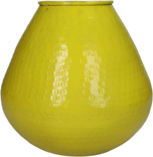 ArteLibre Βάζο Αλουμινίου Κίτρινο Φ22xΥ20cm