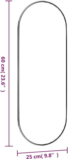vidaXL Oglindă de Perete Ovală cu Ramă din Plastic 60x25cm 1buc