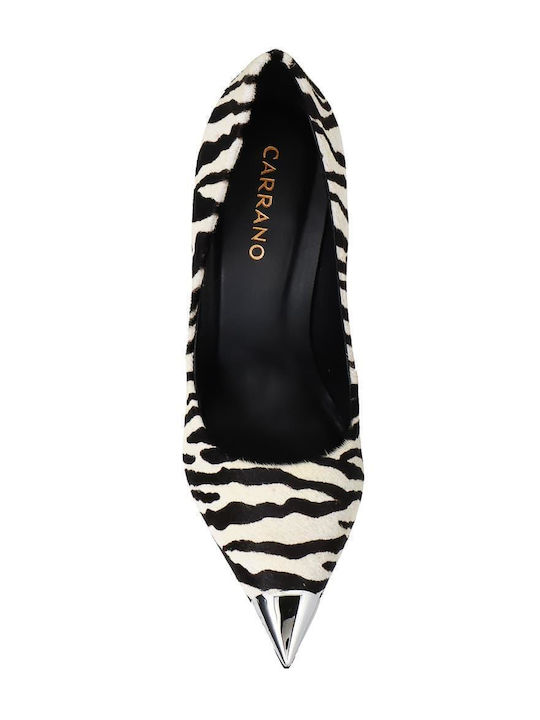 E-CAB08 Leder Pumps mit Stiletto-Absatz Zebra