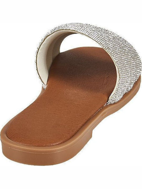 Women's Flat Sandals in Silver Color