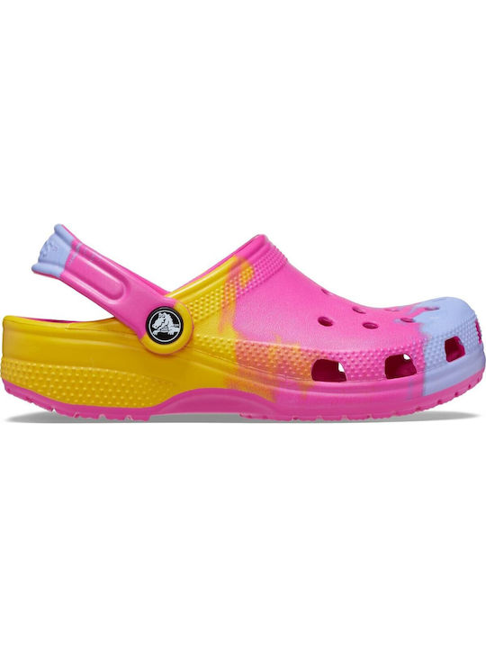 Crocs Παιδικά Ανατομικά Σαμπό Θαλάσσης Classic Ombre Clog Φούξια