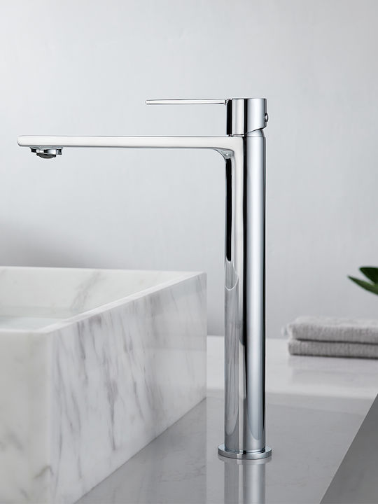 Orabella Elegance Αναμεικτική Μπαταρία Νιπτήρα Ψηλή Ασημί