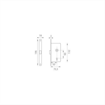 AGB οβάλ Recessed Lock Mesoportas with Center 90mm Silver