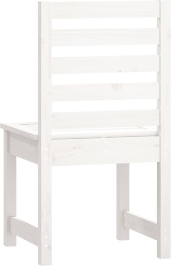 Outdoor-Stuhl Hölzernes Weiß 2Stück 40.5x48x91.5εκ.