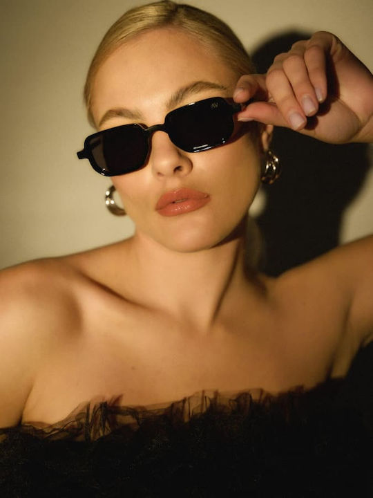 AV Sunglasses Kaia Women's Sunglasses with Black Plastic Frame and Black Lens