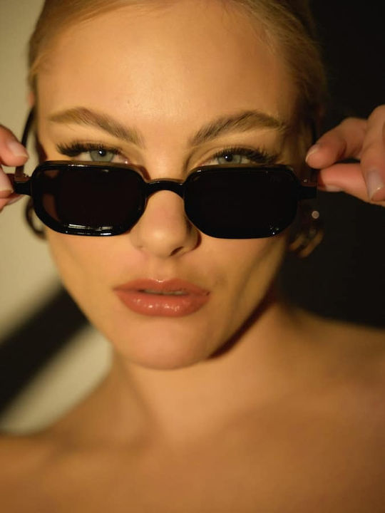 AV Sunglasses Kaia Women's Sunglasses with Black Plastic Frame and Black Lens