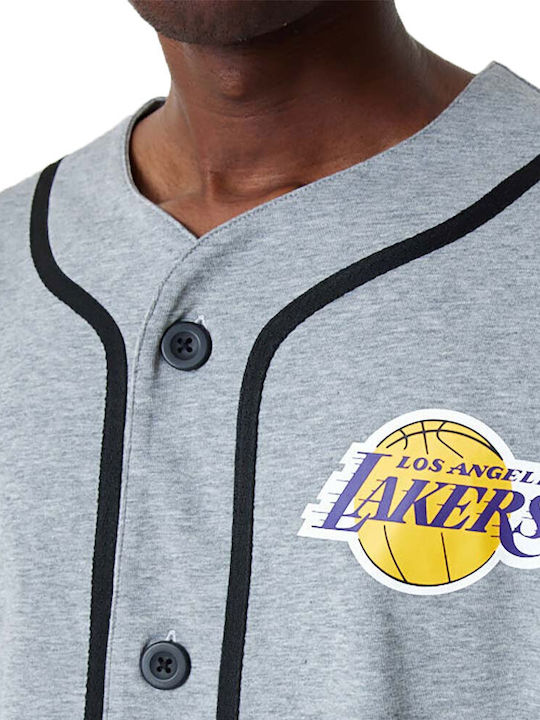 LA Lakers Къс ръкав Памучен Риза Сив