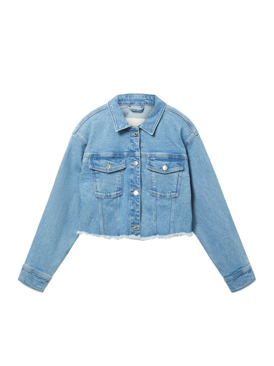 Κοντό Γυναικείο Τζιν Μπουφάν Light Stone Bright Blue Denim