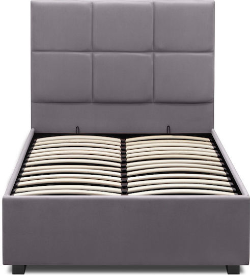 Kingston Bett Einzelbett Mit Stoff bezogen Gray Stauraum & Latten für Matratze 100x200cm