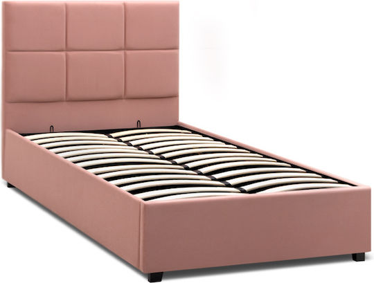Kingston Pat Single Roz cu Spațiu de Stocare & Lamele pentru Saltea 100x200cm