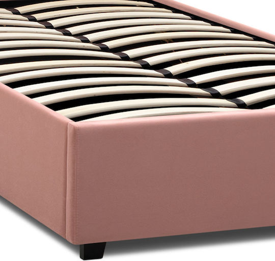 Kingston Pat Single Roz cu Spațiu de Stocare & Lamele pentru Saltea 100x200cm