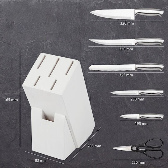 CLASSBACH Inox Cooking Utensil Set with Base White 7pcs