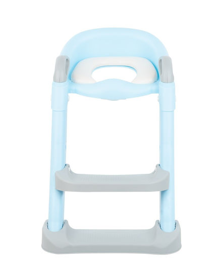 Kikka Boo Lea Toddler Toilet Seat with Footrest Handles and Blue Cushion