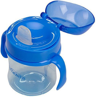 Dr. Brown's Educational Sippy Cup Plastic with Handles Blue for 6m+m+ 180ml