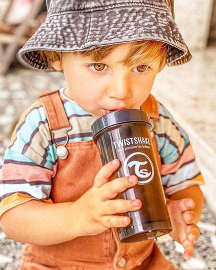 Twistshake Εκπαιδευτικό Μπιμπερό Kid Cup 18m+ Pastel Grey 360ml
