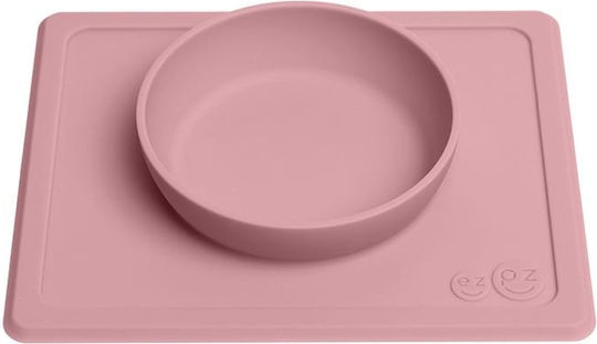 Ezpz Silicone Baby Tray Happy Bowl in Blush Pink