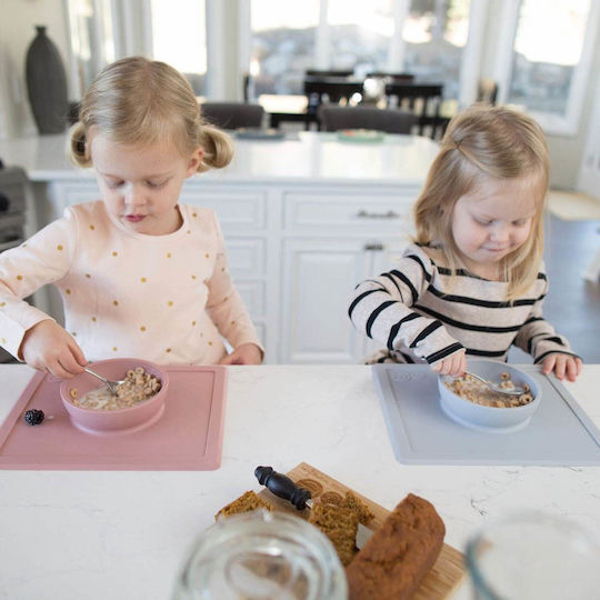 Ezpz Silicone Baby Tray Happy Bowl in Blush Pink