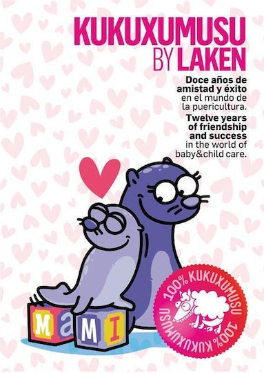 Laken Kukuxumusu Foca Waterproof Bib Plastic with Hoop & Loop Fastener & Pocket Azul
