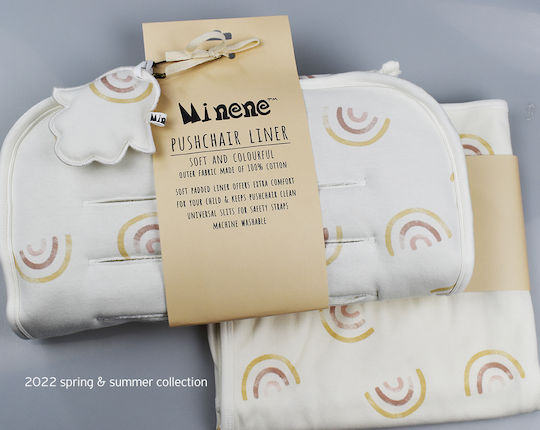 Minene Pătură Pepinieră Swaddling Cream Rainbow 80x80 cm