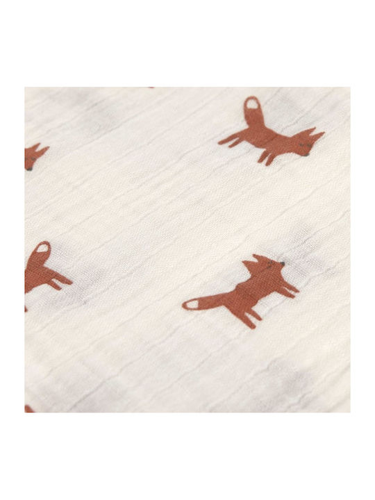 Laessig Little Forest Fox Swaddle Wraps Green 60x60cm. 3pcs