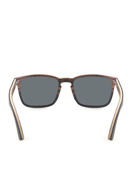 Daponte Wayfarer Γυαλιά Ηλίου Καφέ με Ξύλινο Σκελετό Daponte Wayfarer Γυαλιά Ηλίου Καφέ με Ξύλινο Σκελετό