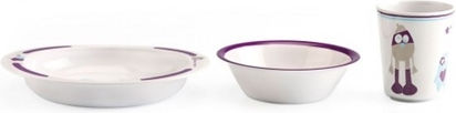 Thermobaby Feeding Set My Little Monster made of Melamine Purple 6pcs